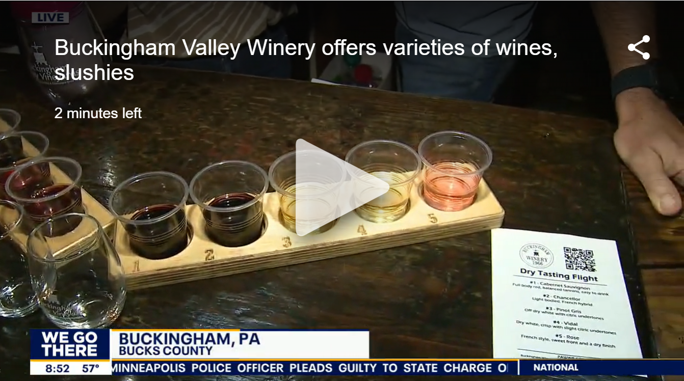 Buckingham Valley Vineyard offers a variety of wine flight options and wine slushies in the spring and summer months.