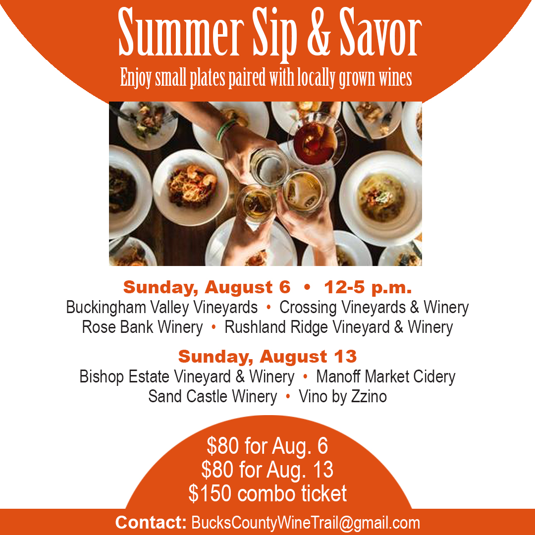 Summer Sip & Savor will be held over two Sundays in August.